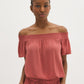Off-The-Shoulder Crinkle Top