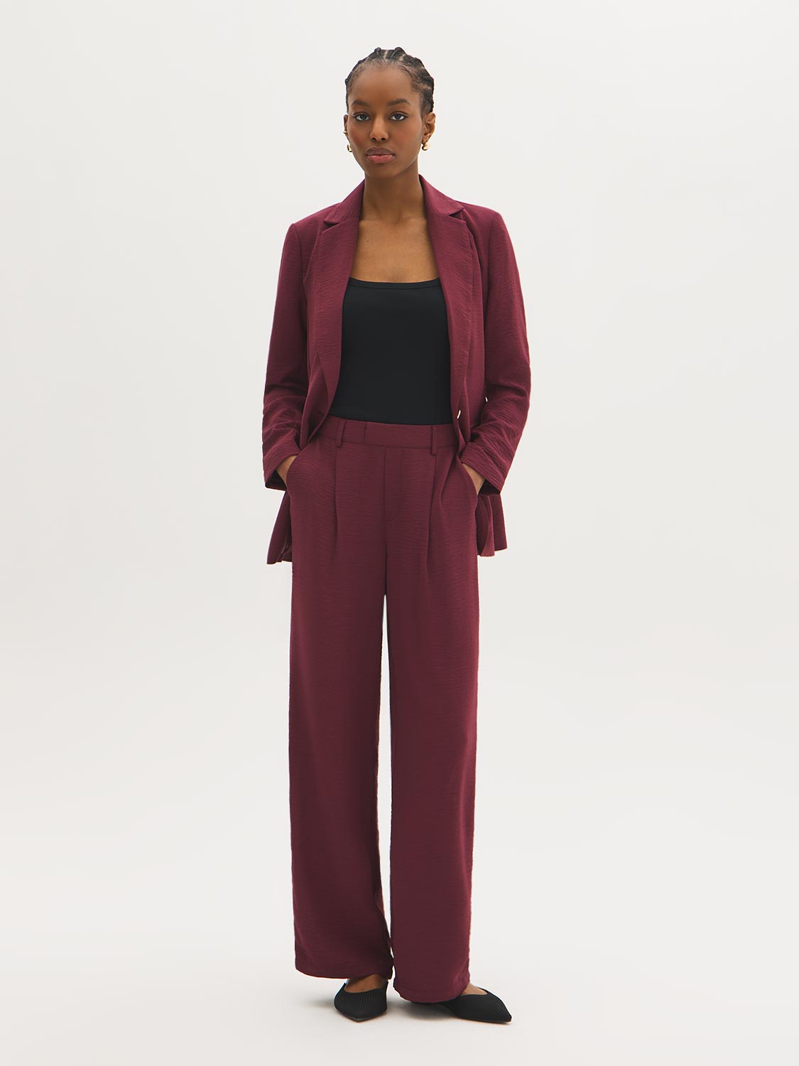 Pantalon à jambe large en tissu Airflow