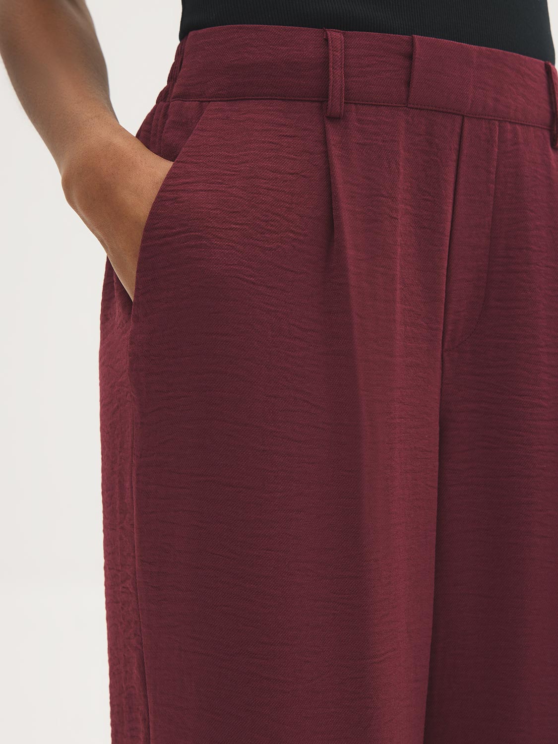 Pantalon à jambe large en tissu Airflow