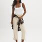 Drawstring Twill Capri Pants by Suzy.