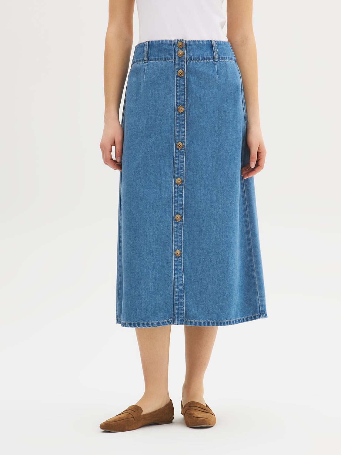 A-Line Denim Skirt by Suzy.