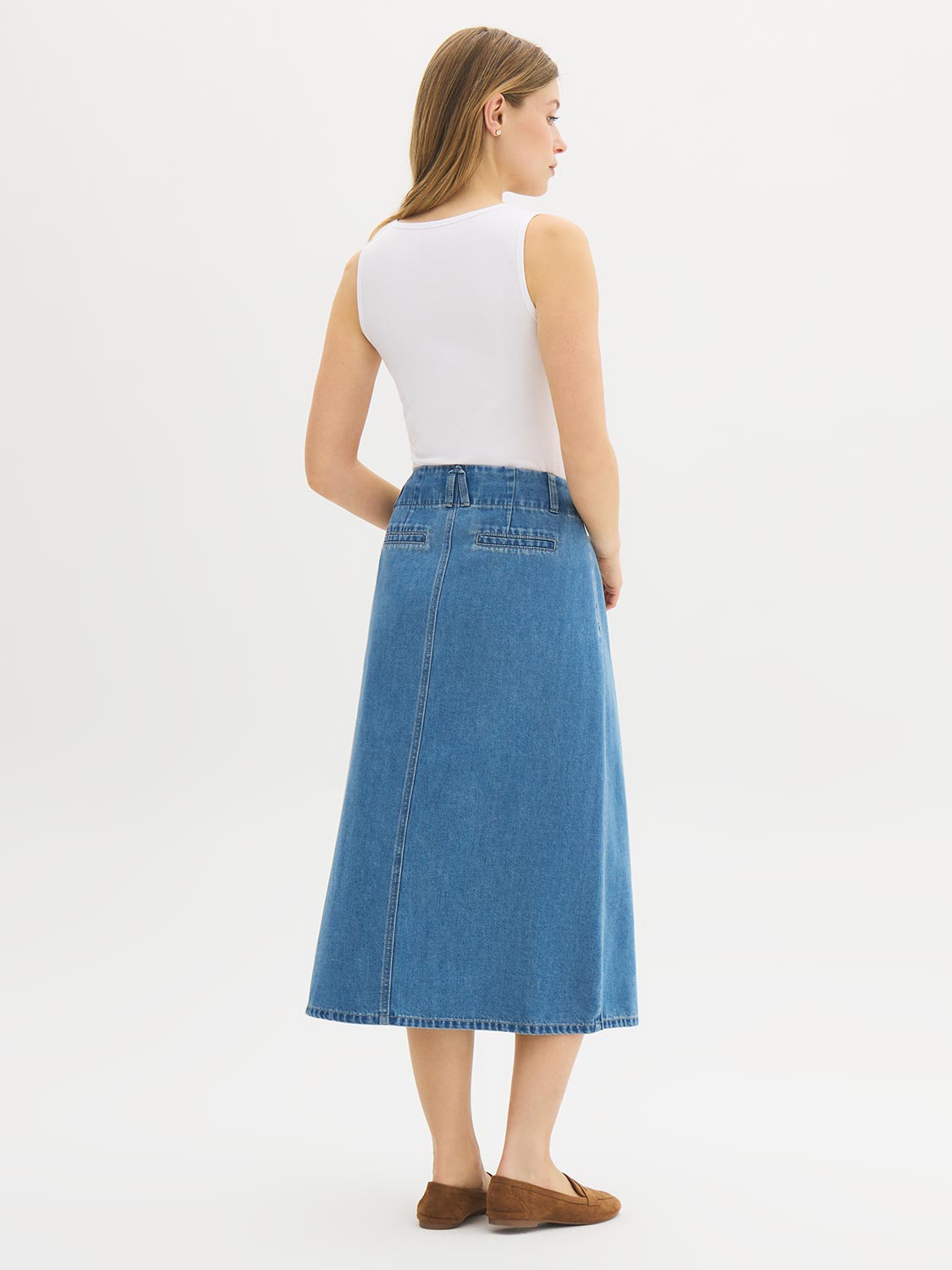 A-Line Denim Skirt by Suzy.