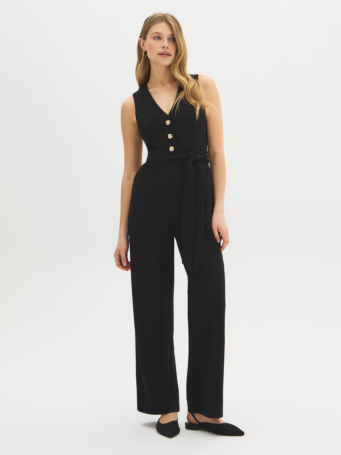 Straight-Leg Crepe Jumpsuit by Suzy.