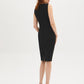 Asymmetric Ruched Midi Dress by Suzy.