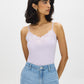 Cotton-Blend Tank Top With Lace Trim