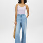 Cotton-Blend Tank Top With Lace Trim