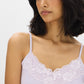 Cotton-Blend Tank Top With Lace Trim