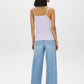 Cotton-Blend Tank Top With Lace Trim