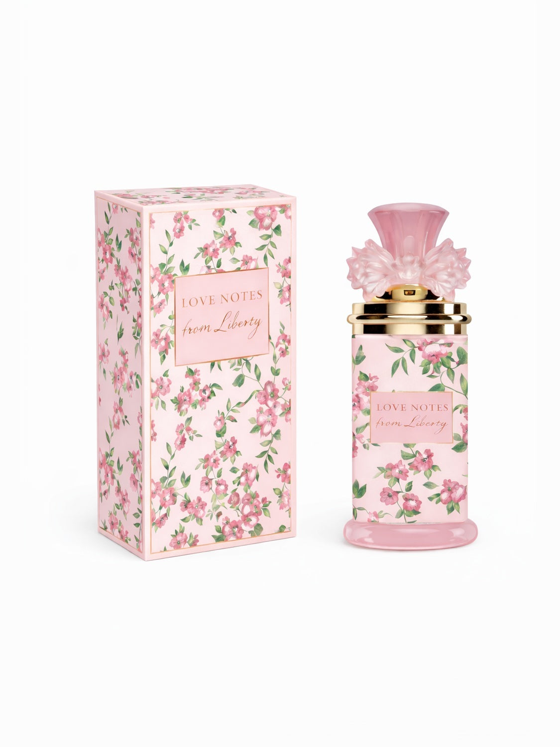 Lavish Haven Love Always fragrance bottle with floral design by Suzy.