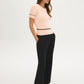 Contrast Piping Short Sleeve Sweater by Suzy.