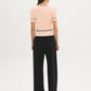 Contrast Piping Short Sleeve Sweater by Suzy.