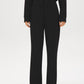 Black Cloud Fleece Wide-Leg Pant - Woman Wearing Relaxed Fit Knit Pants - Suzy Shier