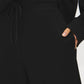 Black Cloud Fleece Wide-Leg Pant - Woman Wearing Relaxed Fit Knit Pants - Suzy Shier