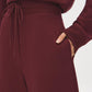 Wine Cloud Fleece Wide-Leg Pant - Woman Wearing Relaxed Fit Knit Pants - Suzy Shier