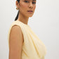 Banana Crepe Mesh Bubble Knit Top - Woman Wearing Crew Neck Mesh Top - Suzy Shier