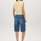Banana Crepe Mesh Bubble Knit Top - Woman Wearing Crew Neck Mesh Top - Suzy Shier