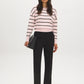 Black Mid-Rise Straight Leg Trousers - Woman Wearing Tailored Office Pants - Suzy Shier