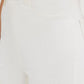 White Embroidered Straight Leg Denim Pant - Woman Wearing Casual Denim Trousers - Suzy Shier