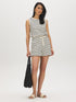 Snow White/Naval Academy Stripe French Terry Shorts - Woman Wearing Casual Striped Shorts - Suzy Shier