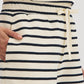 Snow White/Naval Academy Stripe French Terry Shorts - Woman Wearing Casual Striped Shorts - Suzy Shier