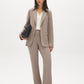 Lt Grey Open-Front Blazer with Stripe Cuff Detail - Woman Wearing Tailored Knit Blazer - Suzy Shier