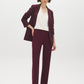 Merlot Open-Front Blazer with Stripe Cuff Detail - Woman Wearing Tailored Knit Blazer - Suzy Shier