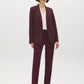 Merlot Open-Front Blazer with Stripe Cuff Detail - Woman Wearing Tailored Knit Blazer - Suzy Shier