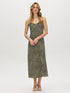 Kalamata Leaf Print Flowy Slip Dress - Woman Wearing Flowy Midi Dress - Suzy Shier