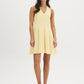 Banana Crepe Solid Mini Halter Dress - Woman Wearing V-Front Halter Dress - Suzy Shier
