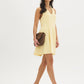 Banana Crepe Solid Mini Halter Dress - Woman Wearing V-Front Halter Dress - Suzy Shier