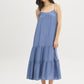 Infinity Tiered Maxi Dress with Spaghetti Straps - Woman Wearing Flowing Maxi Dress - Suzy Shier