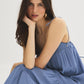 Infinity Tiered Maxi Dress with Spaghetti Straps - Woman Wearing Flowing Maxi Dress - Suzy Shier