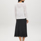 White Knit Crochet Open Cardigan Sweater - Woman Wearing Lightweight Layer - Suzy Shier