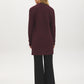 Merlot Long Cable Knit Open Cardigan - Woman Wearing Textured Knit Sweater - Suzy Shier