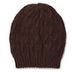 Brown Knitted Cable Hat - Close-up Cable Knit Detail - Suzy Shier