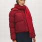 Red Soft Brushed Scarf with Fringes - Close-up Fringe Detail - Suzy Shier