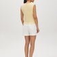 White Sleeveless Rib Jersey V-Neck Tank Top - Woman Wearing Fitted V-Neck Tank - Suzy Shier
