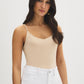Black V-Neck Jersey Tank Top - Woman Wearing Soft Jersey Spaghetti Strap Top - Suzy Shier