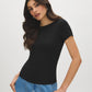 Cap Sleeve Boat Neck T-Shirt