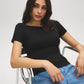 Cap Sleeve Boat Neck T-Shirt