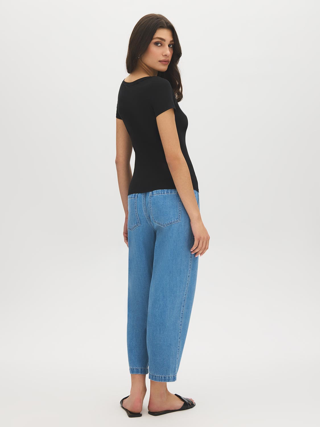 Cap Sleeve Boat Neck T-Shirt