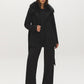 Short Removable Fur Collar Faux Wool Coat