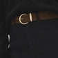 Gold Buckle Faux Suede Belt