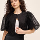 Embroidered Floral Bolero by Le Chateau.