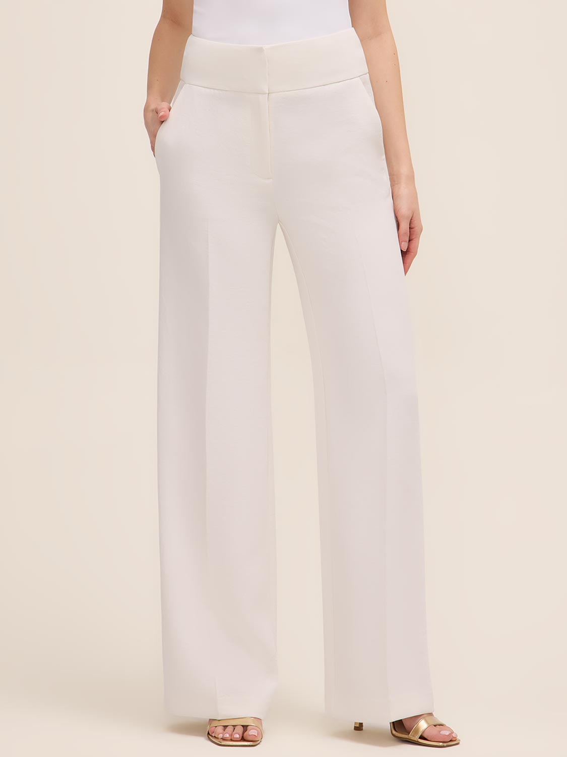 Off-White Wide Leg Pant by Le Chateau.