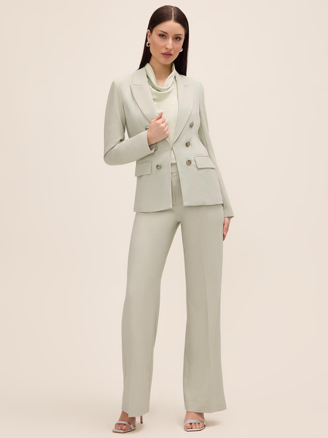 Crosshatch Double-Breasted Blazer by Le Chateau.