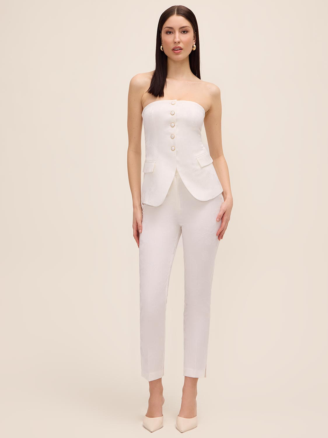 Strapless Floral Bustier Vest by Le Chateau.