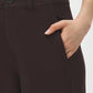 Coffee Bean High-Rise Barrel Leg Knit Pants - Pocket Detail - Suzy Shier