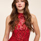 Halter Neck Sequin Gown by Le Chateau.