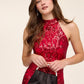 Halter Neck Sequin Gown by Le Chateau.